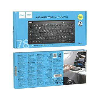  Клавиатура HOCO GM70 Dragon 2.4G wireless mini keyboard cyrillic version Black 