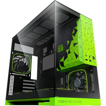  Корпус Geometric Future Model 3 Green with fans (1AM3NZGB00110) / mATX / 5x120mm ARGB fans 