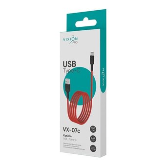  Кабель VIXION Pro VX-07c (01239) USB-Type-C, 1м, красный 