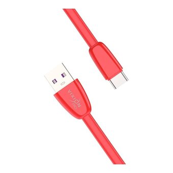  Кабель силиконовый VIXION Pro VX-12c (03028) USB-Type-C, 1м, красный 