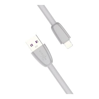  Кабель силиконовый VIXION Pro VX-12i (02991) USB-Lightning 8 pin, 1м, серый 