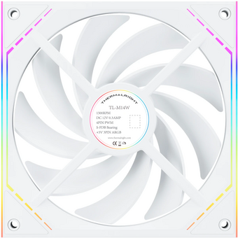  Кулер Thermalright TL-M14W (140x144x25mm, 4-pin PWM, ARGB, 88.75CFM, 23.7dBA, 1500RPM, White) 