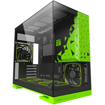  Корпус Geometric Future Model 3 Green with fans (1AM3NZGB00110) / mATX / 5x120mm ARGB fans 
