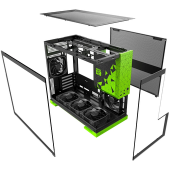  Корпус Geometric Future Model 3 Green with fans (1AM3NZGB00110) / mATX / 5x120mm ARGB fans 
