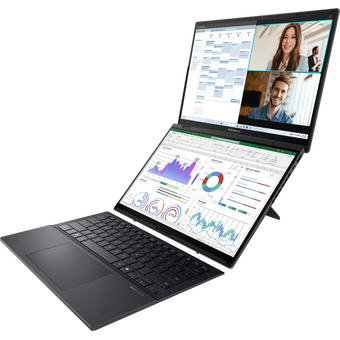  Ноутбук ASUS Zenbook Duo 2025 UX8406CA-QL345X (90NB14X1-M00M30-Win11Pro) Ultra 7 255H 32Gb SSD 1Tb Intel Arc Graphics 14 WUXGA OLED TS 75Втч Серый 