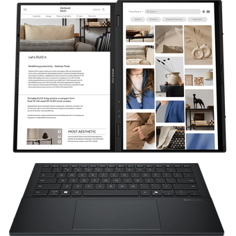  Ноутбук ASUS Zenbook Duo 2025 UX8406CA-QL345X (90NB14X1-M00M30-Win11Pro) Ultra 7 255H 32Gb SSD 1Tb Intel Arc Graphics 14 WUXGA OLED TS 75Втч Серый 
