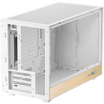  Корпус Deepcool CH260 Wood WH, TG, mini-ITX, mATX, белый 