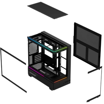  Корпус Thermalright TL-M10 Vision Black, без БП, Mini-Tower, TG, LCD, ARGB, no fans, 2xUSB-A 3.0, 1xUSB Type-C, mATX, mITX 