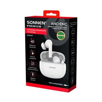  Наушники беспроводные SONNEN Premium EP-BH34W белые 