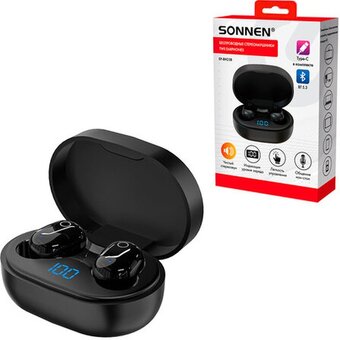  Наушники беспроводные SONNEN EP-BH25B черные 