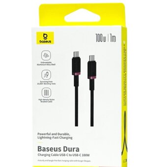  Кабель Baseus P10377803U01-01 Type-C-Type-C Dura Series 100W 1м красно-чёрный 