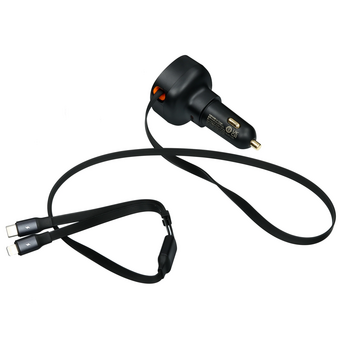  АЗУ Baseus Enjoyment Pro (C00057802111-00) Car Charger 1Type-C, кабель 8 pin, Type-C чёрный 