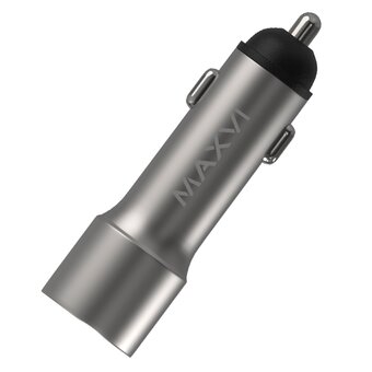  АЗУ Maxvi CCM-M241 metallic silver 2.4A, 1xUSB 