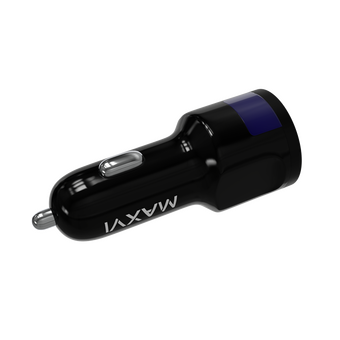 АЗУ Maxvi CCM-522 black 5.2A, 2xUSB, QC3.0 подсветка синяя 