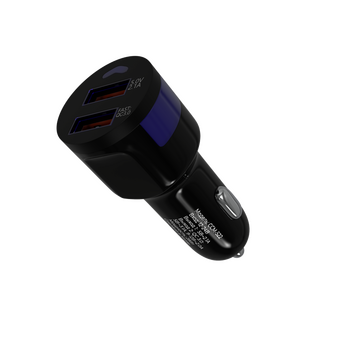  АЗУ Maxvi CCM-522 black 5.2A, 2xUSB, QC3.0 подсветка синяя 
