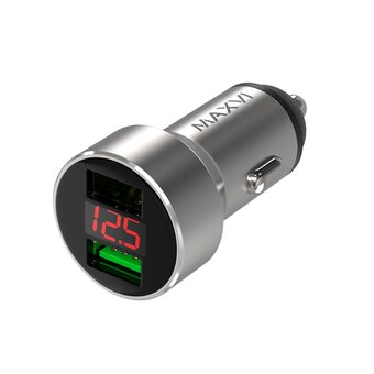 АЗУ Maxvi CCM-M542 LED metallic silver 5.4A, 2xUSB, QC3.0 