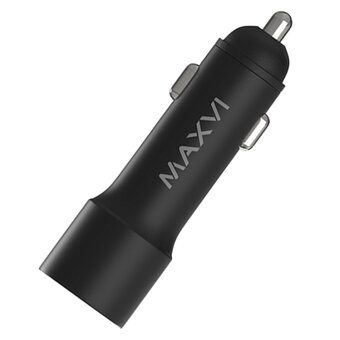  АЗУ Maxvi CCM-M241 metallic black 2.4A, 1xUSB 
