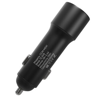  АЗУ Maxvi CCM-M241 metallic black 2.4A, 1xUSB 