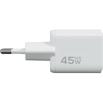  Сетевое зарядное устройство Magssory ACH006w Nano 45W GaN, с функцией быстрой зарядки, белый 
