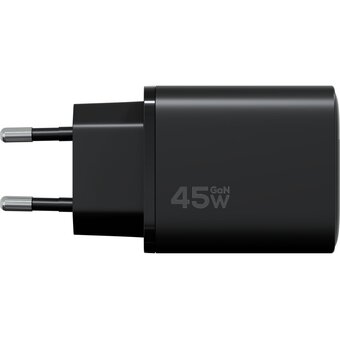  Cетевое зарядное устройство Magssory ACH008 Digit 45W GaN, с дисплеем и функцией быстрой зарядки черный 