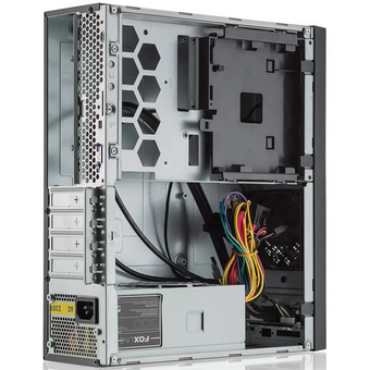  Корпус FoxLine FL-1001-TFX300S-U32C mATX, black w/PSU TFX 300W, w/2xUSB2.0+2xUSB3.0+1xType-C (USB2.0),w/1xcombo audio, w/pwr cord, w/ 8cm 