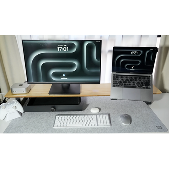  Коврик для мыши Geek Nook 20240410 100х50см Light Gray Felt Mouse pad 