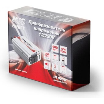  Автомобильный инвертор AVS IN-600W 12/220V 