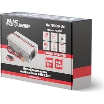  Автомобильный инвертор AVS IN-1000W-24 24/220V 