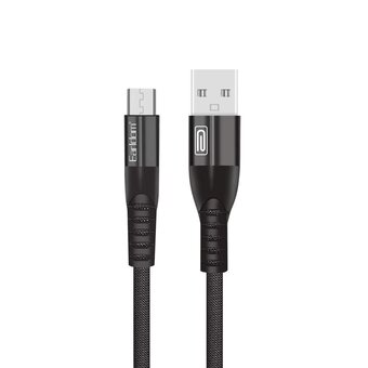  Дата-кабель Earldom EC-077M Micro 3А, 1м, нейлон (черный) 