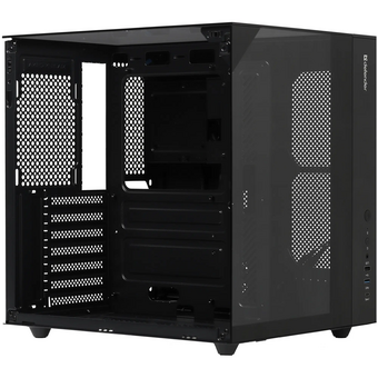  Корпус DEFENDER CryoCube (25201) Miditower ATX Micro-ATX Mini-ITX W/O PSU USB1.1+3.0+Type-C+audio черный с окном 