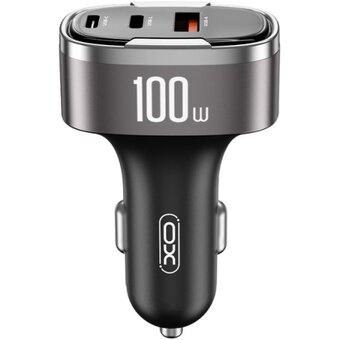  АЗУ XO CC61, 100Вт, Lightning/USB/Type-C черное 