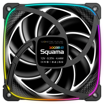  Вентилятор Geometric Future Squama 3003B-12 Black (1F3003B112000) 120mm / ARGB, PWM, 120x120x30 mm, 800-2300 RPM, 84.0 CFM, 35.8 dBA 