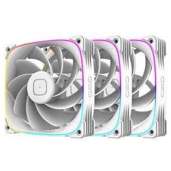 Комплект вентиляторов (3 шт.) Geometric Future Squama 3003RW-12 Reverse White (1F3003R312100) 120mm / ARGB, PWM, 120x120x30 mm, 800-2250 RPM 