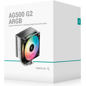  Кулер DEEPCOOL AG500 G2 ARGB LGA1851/1700/AM5/AM4 (TDP 250W, PWM, ARGB Fan 120mm, 5 тепл.трубок, черный) Ret 