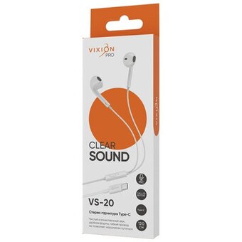  Наушники VIXION Pro VS-20 Type-C, белый 
