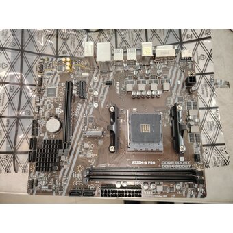  УЦ MB sAM4 MSI A520M-A PRO A520, AM4, 2xDDR4, 1x PCI-E 3.0 x16 slot,1x M.2 slot,4x USB 3.2 Gen1 (плохая упаковка, компонентный ремонт) 