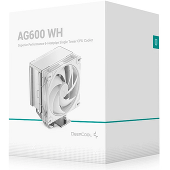  Кулер DEEPCOOL AG600 WH LGA1851/1700/AM5/AM4 (TDP 270W, PWM, Fan 120mm, 6 тепл. трубок, белый) Ret 