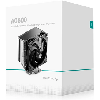  Кулер DEEPCOOL AG600 LGA1851/1700/AM5/AM4 (TDP 270W, PWM, Fan 120mm, 6 тепл. трубок, черный) Ret 