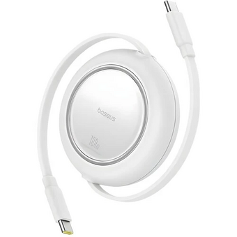  Кабель Baseus P10364500213-01 Free2Pull Mini Retractable Charging Cable USB-C to USB-C 100W 1.5 Moon White 