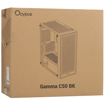  Корпус Ocypus Gamma C50 BK (Gamma-C50-BKG000XX-GL), mATX, без БП, боковая панель из закалённого стекла, USB 3.2 