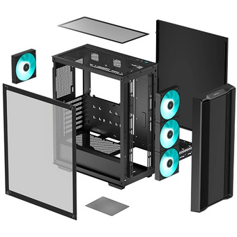  Корпус Deepcool CC560 V2 черный, без БП, ATX, боковая панель из закаленного стекла, USB 3.0, USB 2.0 