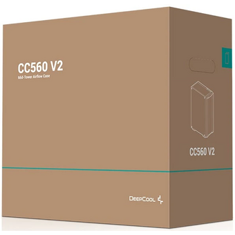  Корпус Deepcool CC560 V2 черный, без БП, ATX, боковая панель из закаленного стекла, USB 3.0, USB 2.0 