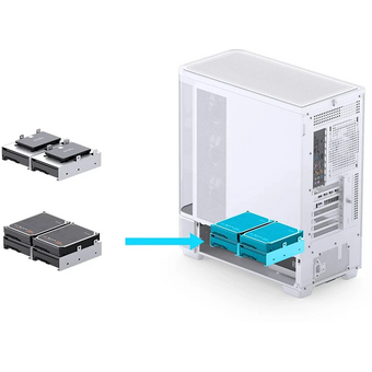  Корпус JONSBO TK-5 White, TG (aquarium), 3x140mm ARGB Fan, 4x120mm ARGB Fan, mini-ITX, mATX, ATX, белый 