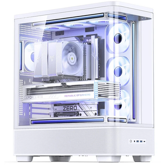  Корпус JONSBO TK-5 White, TG (aquarium), 3x140mm ARGB Fan, 4x120mm ARGB Fan, mini-ITX, mATX, ATX, белый 