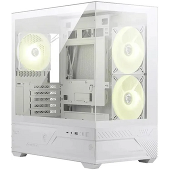 Корпус MSI Mag Pano M110R White (306-7G33W21-JA4), Micro-ATX, 1xUSB 3.2 Gen 1, 1xUSB 3.2 Gen2x2 Type-C, 2x140mm, ARGB Reverse Blade Fan 