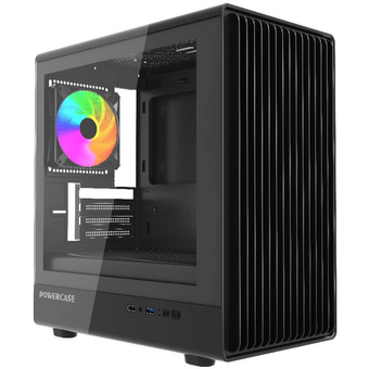  Корпус Powercase Mistral Micro C4B ARGB (CMMCB-A4), Tempered Glass, 4x 120mm ARGB PWM Fan, чёрный, mATX (OEM) 