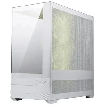  Корпус MSI Mag Pano M110R White (306-7G33W21-JA4), Micro-ATX, 1xUSB 3.2 Gen 1, 1xUSB 3.2 Gen2x2 Type-C, 2x140mm, ARGB Reverse Blade Fan 