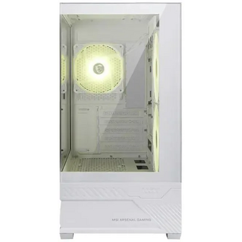  Корпус MSI Mag Pano M110R White (306-7G33W21-JA4), Micro-ATX, 1xUSB 3.2 Gen 1, 1xUSB 3.2 Gen2x2 Type-C, 2x140mm, ARGB Reverse Blade Fan 