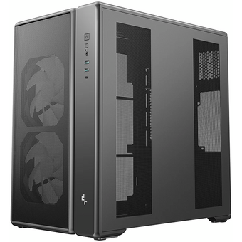  Корпус Deepcool CG590 Mesh 2F, TG (aquarium), 2x120mm ARGB Fan, mini-ITX, mATX, ATX, черный 