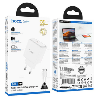  СЗУ HOCO N83 Profit single port PD40W charger set C to C EU белый 